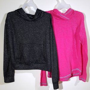 2 pc Bundle Black Pink Pull Over Hoodies